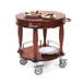 Lakeside 70029 Serving Cart w/ Round Top and Shelf, 1 Pull-Out Shelf, Bordeaux Veneer Finish 1 image