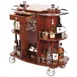 Lakeside 70260 Liquor Cart w/ Oval Top and 2 Shelves, 1 Acrylic Glass Rack, 2 Ice Buckets 1 image
