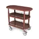Lakeside 70531 Serving Cart w/ Oval Top and 2 Shelf, Handle Cut-Outs, Spice Veneer Finish 1 image