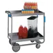 Lakeside 757 Heavy Duty Deep 2-Shelf Utility Cart w/ Shelf Size 21" x 49" - 54" x 22 1/4" x 37 1/4" 1 image