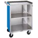 Lakeside 810 28" Metal Bus Utility Transport Cart w/ (3) Shelf, Stainless Steel  1 image