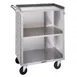 Lakeside 810 28" Metal Bus Utility Transport Cart w/ (3) Shelf, Stainless Steel  4 image