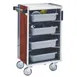Lakeside 890A 27" Metal Bus Utility Transport Cart w/ (4) Stainless Stee Shelf, Purple Finish 1 image