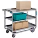 Lakeside 959 Tough Transport Stainless Steel 3-Shelf Utility Cart - 55" x 22-3/4" x 37" 1 image