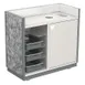Lakeside 98412 Mobile Bussing Station, 49"W x 28"D x 46.25"H, Stainless Steel, Plastic Laminate Finish 1 image