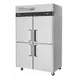 Turbo Air M3F47-4-N 51-3/4" 4-Half Hinged Solid Door Reach-In Freezer, Top Mounted, 42.1 cu. ft., Stainless Steel 1 image