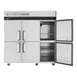 Turbo Air M3R72-6-N 77" 3-Section Reach-In Refrigerator w/ 6 Half Solid Doors, Top Mount, Aluminum Interior, 66 cu. ft. 3 image