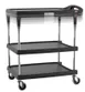 Metro MY2030-34BL-PL 3 Shelf Black Polymer Utility Cart w/ 400 lb Capacity 1 image