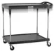 Metro MY2636-25BL-PL 2 Shelf Black Polymer Utility Cart w/ 300 lb Capacity 1 image