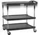 Metro MY2636-35BL-PL Mycart Plus Series 3 Shelf Black Polymer Utility Cart w/ 400 lb Capacity 1 image