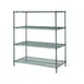 Metro N336K3 Super Erecta 4-Shelf Wire Shelving Starter Unit, Green Epoxy - 18" x 36" x 63" 1 image