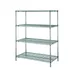 Metro N416K3 Super Erecta 4-Shelf Wire Shelving Starter Unit, Green Epoxy - 21" x 24" x 63" 1 image