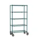 Metro SEZ-183668K3-MP-41 Super Erecta® 5-Shelf Wire Shelving Stem Caster Cart, Metroseal Green - 36" x 18" x 68" 1 image