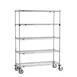 Metro SEZ-184868C-MU-41 Super Erecta® 5-Shelf Wire Shelving Stem Caster Cart, Chrome - 48" x 18" x 68" 1 image