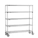 Metro SEZ-186068C-MU-41 Super Erecta 5-Shelf Wire Shelving Stem Caster Cart, Chrome - 60" x 18" x 68" 1 image