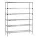Metro SEZ-186074C-S-42 Super Erecta 6-Shelf Wire Shelving Starter Unit, Chrome - 18" x 60" x 74" 1 image
