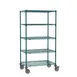 Metro SEZ-243668K3-MP-41 Super Erecta 5-Shelf Wire Shelving Stem Caster Cart, Metroseal Green - 36" x 24" x 68" 1 image