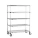 Metro SEZ-244868C-MU-41 Super Erecta 5-Shelf Wire Shelving Stem Caster Cart, Chrome - 48" x 24" x 68" 1 image