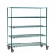 Metro SEZ-246068K3-MP-41 Super Erecta 5-Shelf Wire Shelving Stem Caster Cart, Metroseal Green - 60" x 24" x 68" 1 image