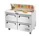Migali C-SP48-12-D-HC 48" 2-Section Sandwich/Salad Prep Table w/ 4 Drawers, 12 Pans, Stainless Steel 1 image
