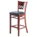 MKLD A6230-BS BV Barstool – Criss‑Cross Back, Upholstered Black Vinyl Seat, Beechwood Frame, Footrest, Glides 1 image