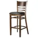 MKLD A6231-BS BV Barstool – Ladder Back, Solid Beechwood Frame, Black Vinyl Upholstered Seat, Armless 1 image