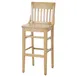 MKLD A6234-BS Barstool - 6-Slat Wood Back, Solid Wood Seat, Beechwood Frame, Footrest, Plastic Glides 1 image