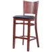 MKLD A6236-BS BV Barstool – Wood Back Upholstered Black Vinyl Seat Beechwood Frame Footrest Plastic Glides 1 image