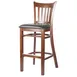 MKLD A6242-BS BV Barstool – Vertical Slat Back, Upholstered Black Vinyl Seat, Beechwood Frame, Armless, Footrest 1 image