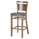 MKLD A6259-BS BV Barstool – Wooden Cut‑Out Back, Upholstered Black Vinyl Seat, Beechwood Frame, Footrest, Glides 1 image