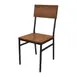 MKLD AM831 Indoor Side Chair with Distressed Wood Back and Seat, Metal Frame, Black Powder Coat Finish 1 image