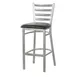 MKLD AM841-SILVER-BS V Barstool – Ladder Back, Veneer Seat, Steel Frame, Powder‑Coated Silver Finish, Glides 1 image