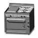 Montague Company V136-13PL 36" Gas Heavy Duty Range w/ (2) Open Burners, 18" Plancha Griddle, Convection Oven, 115.000 BTU 1 image