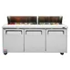 Turbo Air MST-72-N 72" Three Section Sandwich / Salad Prep Table w/ 3 Doors, 18 Pans 2 image