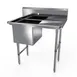 NBR Equipment 1SS-181814R18 40" One Compartment Sink, 18"W x 18"L Bowl With Right-Hand Drainboards 1 image