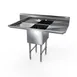 NBR Equipment 1SS-182414LR18 57.25" One Compartment Sink, 18"W x 24"L Bowl With 2 Drainboards 1 image