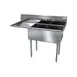 NBR Equipment 2SG-181812L18 56" Two Compartment Sink, 18"W x 18"L Bowl With Left-Hand Drainboard 1 image