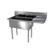 NBR Equipment 2SG-242414R24 74" Two Compartment Sink, 24"W x 24"L Bowl With Right-Hand Drainboard 1 image