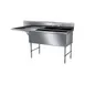 NBR Equipment 2SS-242414L24-REINF 76" Two Compartment Sink, 24"Wx24"L Bowl w/ Left-Hand Drainboard 1 image