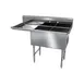 NBR Equipment 2SS-242414L24 76" Two Compartment Sink, 24"W x 24"L Bowl With Left-Hand Drainboard 1 image