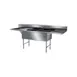 NBR Equipment 2SS-242414LR24-REINF 99" Two Compartment Sink, 24"Wx24"L Bowl w/ 2 Drainboards 1 image