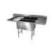 NBR Equipment 2SS-242414LR24 99" Two Compartment Sink, 24"W x 24"L Bowl With 2 Drainboards 1 image