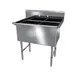 NBR Equipment 2SS-242414 53" Two Compartment Sink, 24"W x 24"L Bowl Without Drainboard 1 image