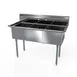 NBR Equipment 3SG-151514 50" Three Compartment Sink, 15"W x 15"L Bowl Without Drainboard 1 image
