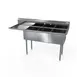NBR Equipment 3SG-151514L15 62" Three Compartment Sink, 15"W x 15"L Bowl With Left-Hand Drainboard 1 image