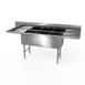 NBR Equipment 3SS-181814LR18 93" Three Compartment Sink, 18"W x 18"L Bowl With 2 Drainboards 1 image