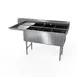 NBR Equipment 3SS-203014L18 82" Three Compartment Sink, 20"W x 30"L Bowl With Left-Hand Drainboard 1 image