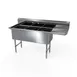 NBR Equipment 3SS-203014R18 82" Three Compartment Sink, 20"W x 30"L Bowl With Right-Hand Drainboard 1 image