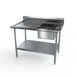 NBR Equipment PTG-1620R4 48" Economy Work Table with Prep Sink, Bowl On Right - 18 Gauge 1 image