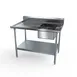 NBR Equipment PTG-1620R6 72" Economy Work Table with Prep Sink, Bowl On Right - 18 Gauge 1 image